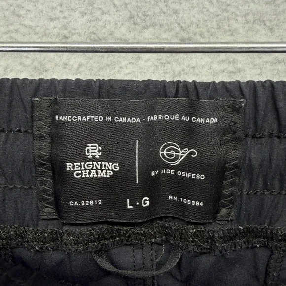 Reigning Champ Jide Osifeso Pants Mens Large Black Cargo Joggers Nylon Stretch